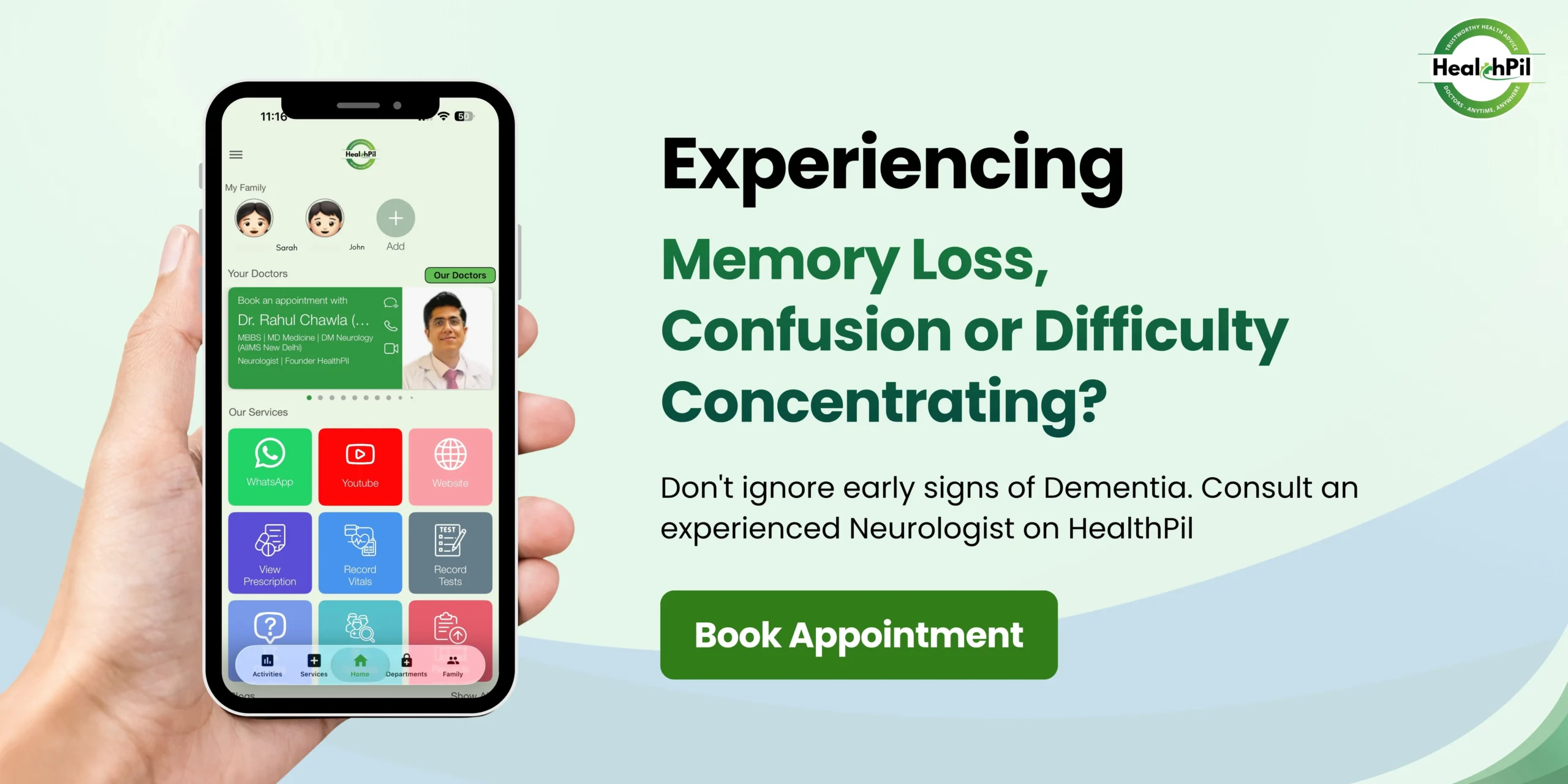 Online Consultation for Dementia symptoms