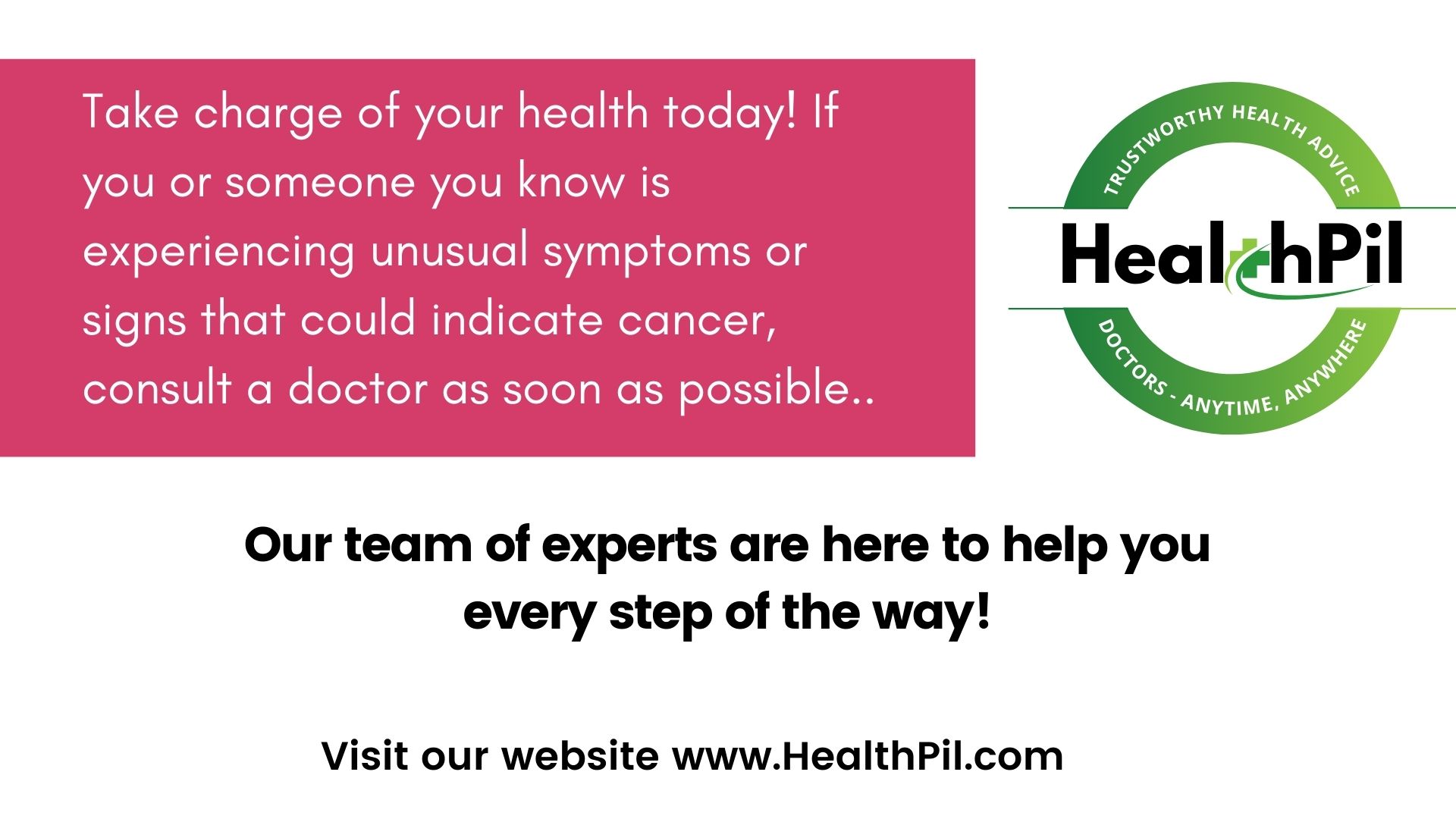 Take charge of your health today!