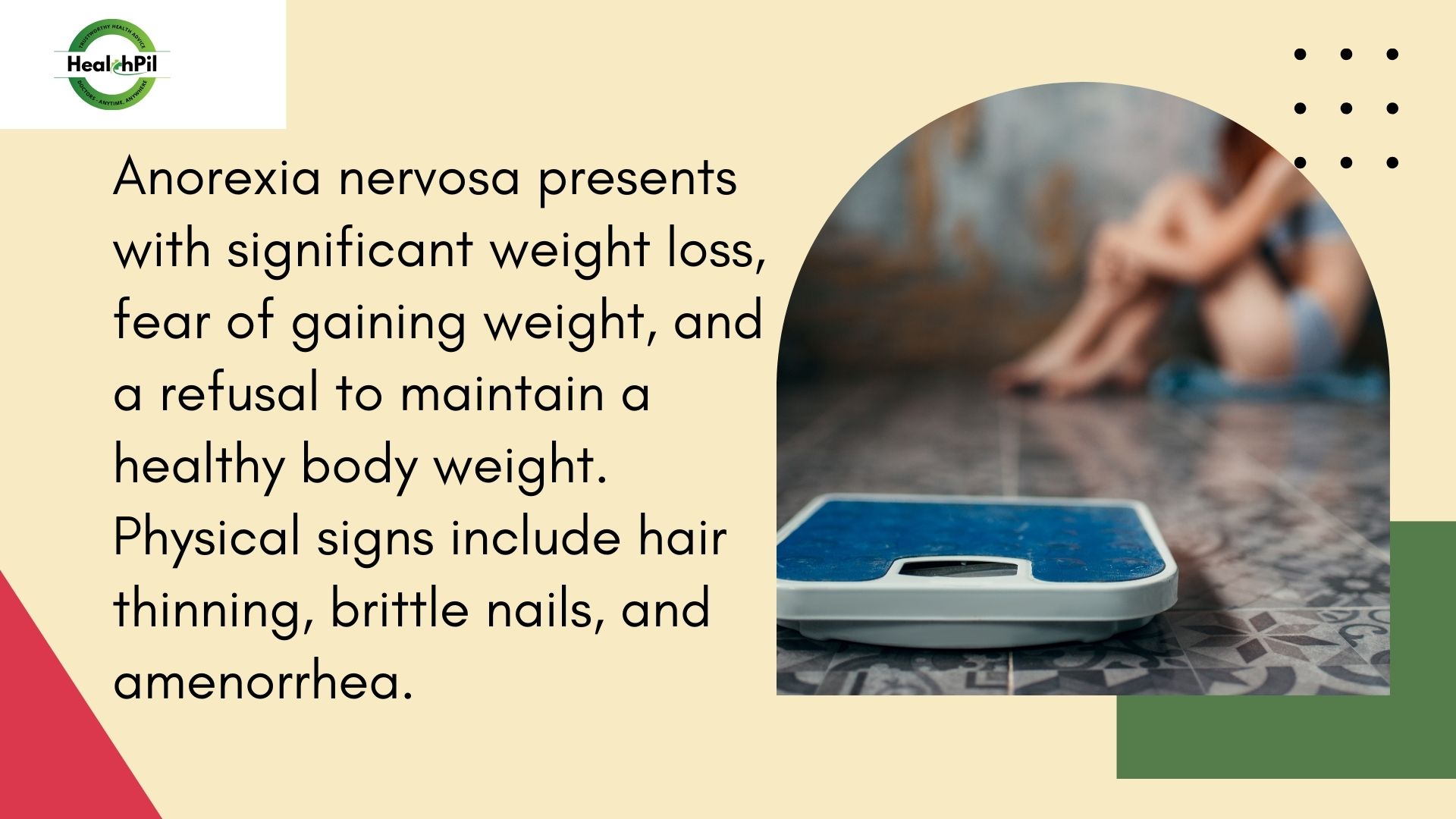 Anorexia nervosa presents with significant weight loss