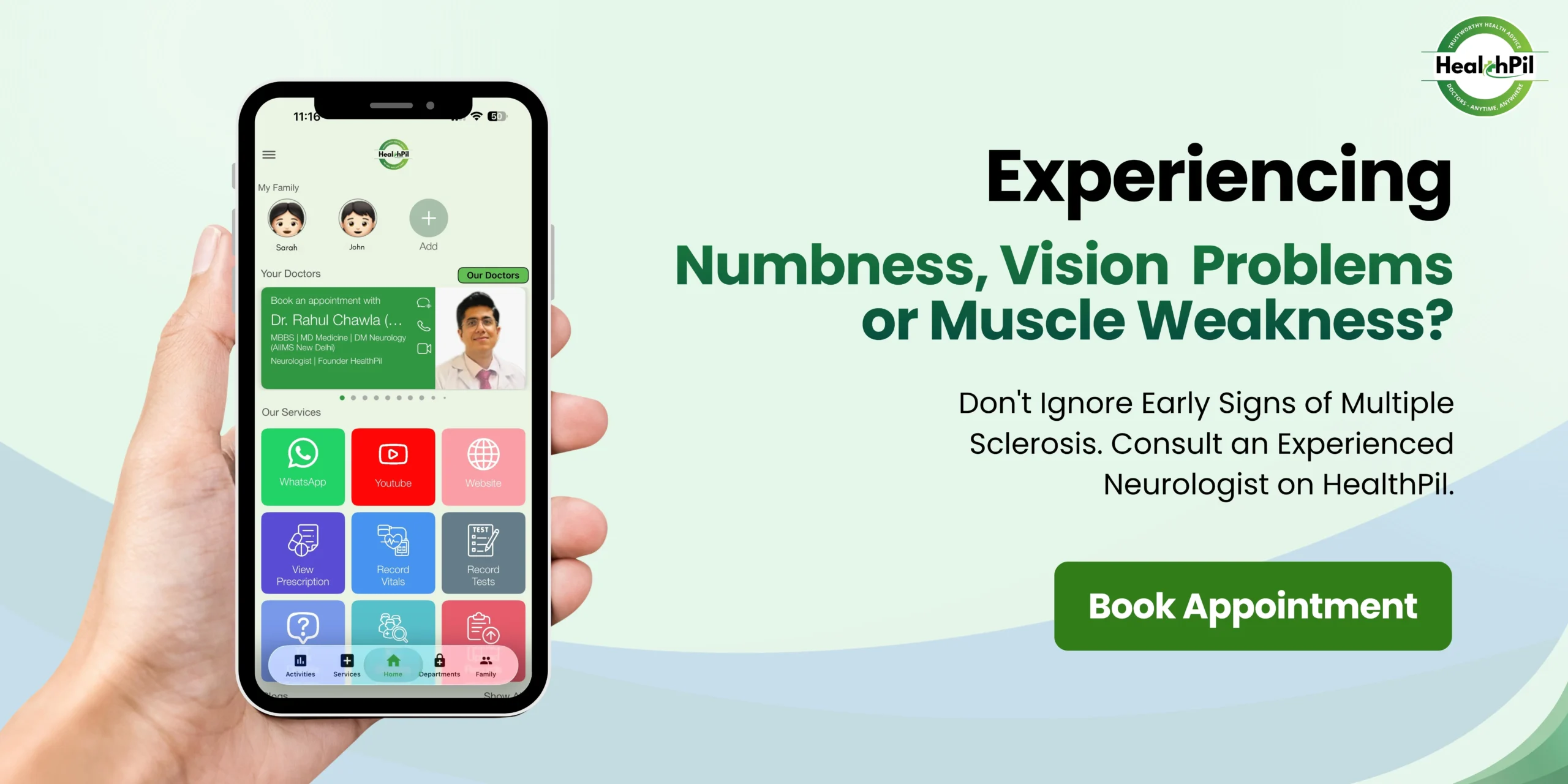 Consult Neurologist for Multiple Sclerosis