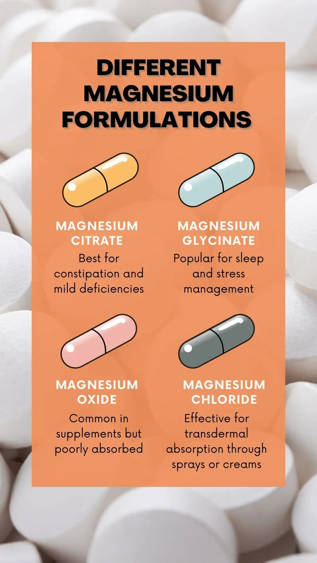 Different magnesium formulations