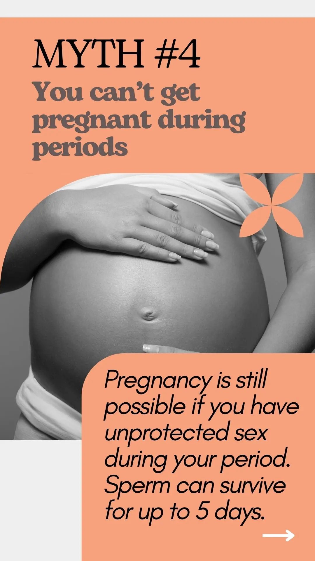 You can't get pregnant during periods