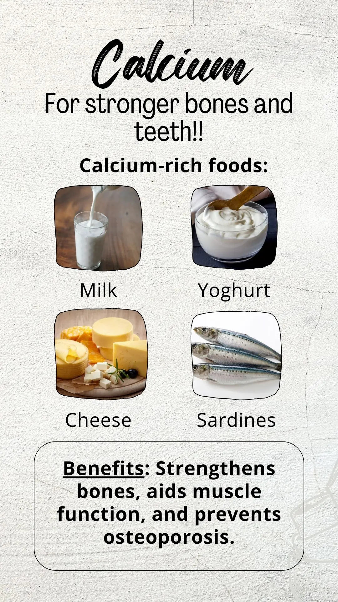 Calcium for stronger bones and teeth!!