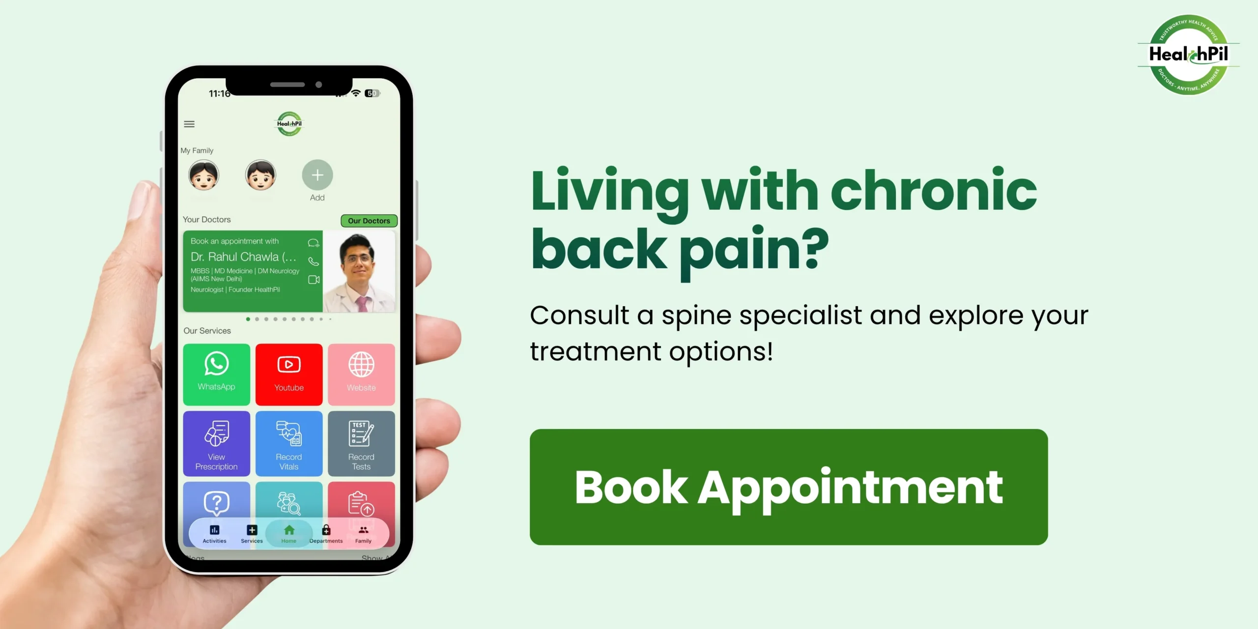 Back Pain online consultation
chronic back pain